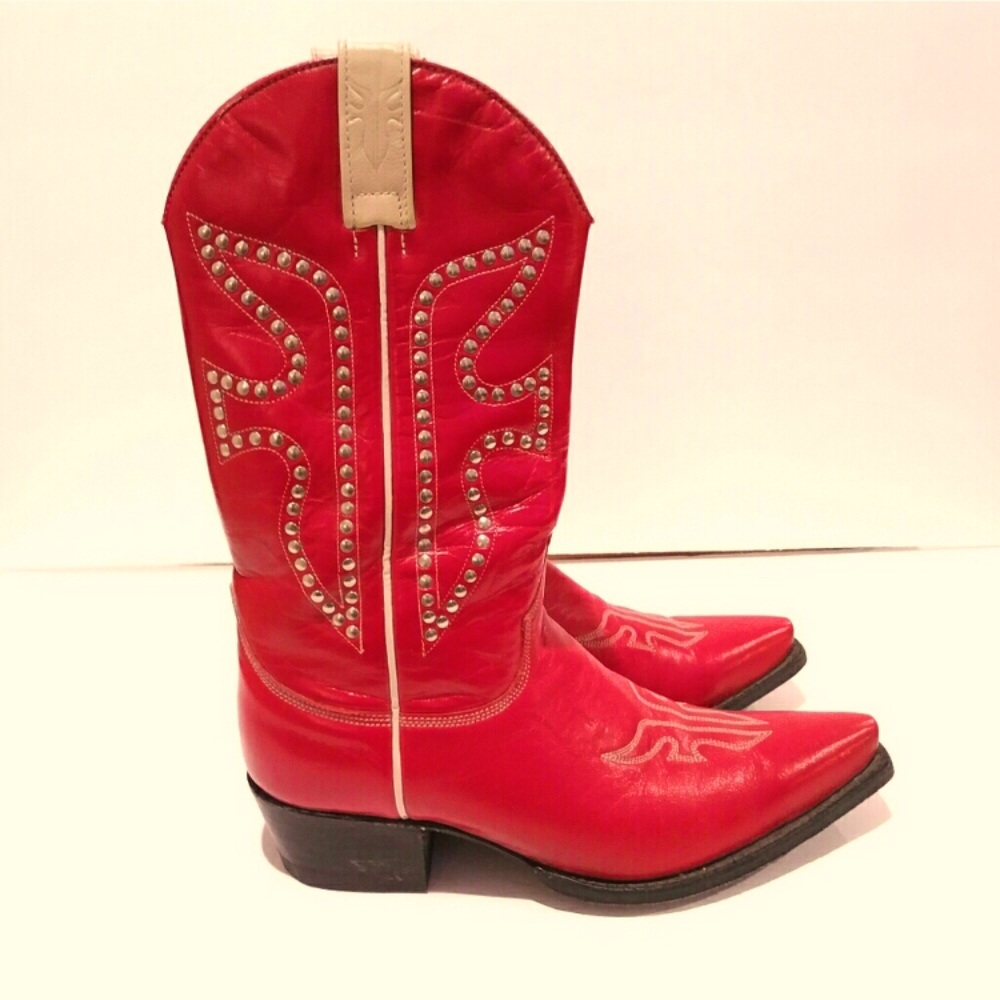 Vintage Red Frye Cowgirl Boots